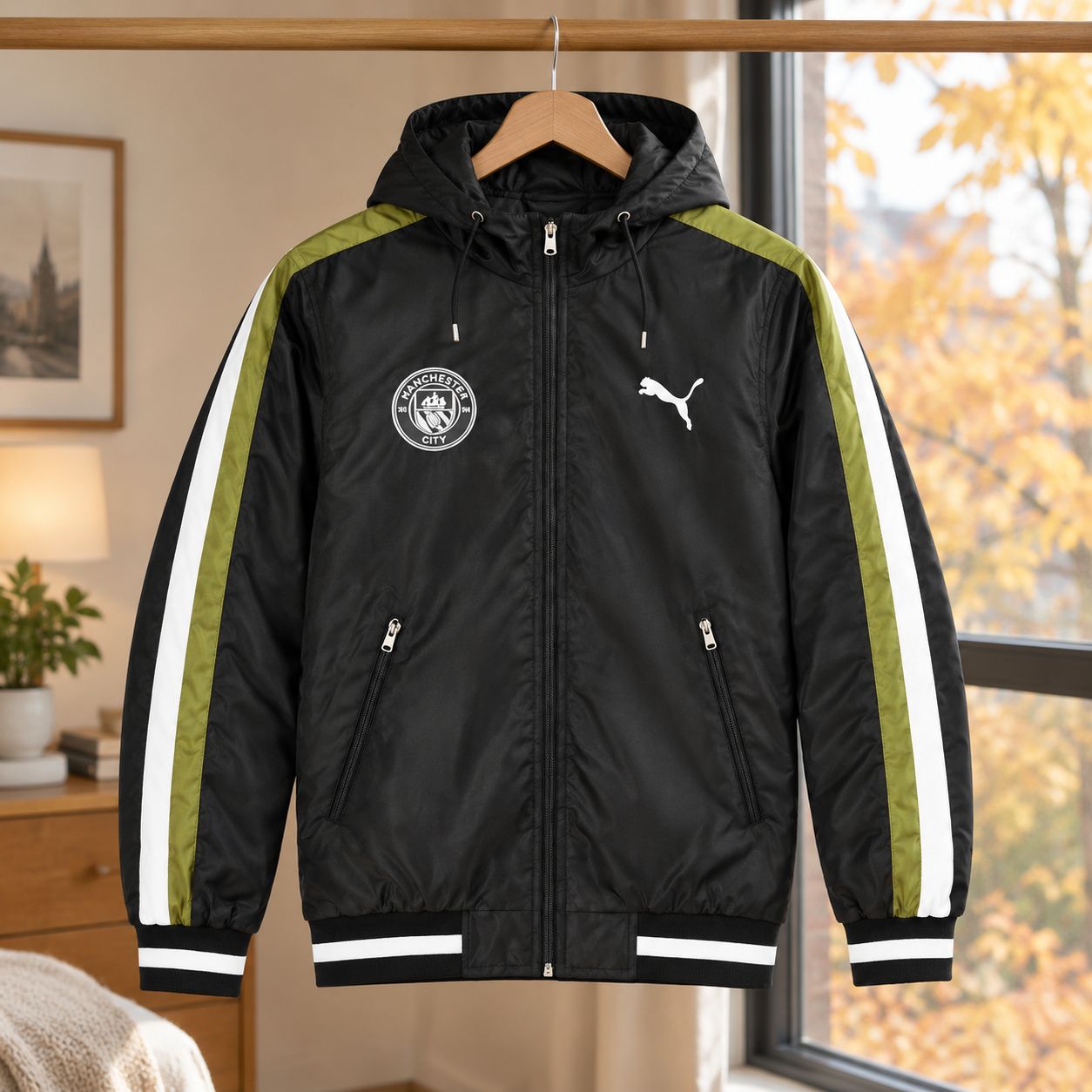 کاپشن مردانه مشکی منچسترسیتی