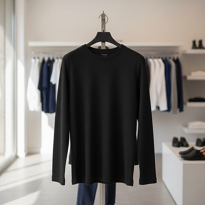 بلوز مردانه آستین بلند مشکی مدل Atra